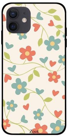 Floral Printed Case Cover -for Apple iPhone 12 Pink/Blue/Green Pink/Blue/Green