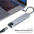 USB C Hub, Aluminum 8-in-1 Type C Hub with HDMI, RJ45 Ethernet,100W PD Charging, SD TF Card Reader, USB 3.0,USB 2.0, Type C Hub Compatible with MacBook Pro and More
