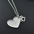 Love Heart Footprint Claw Pendant Necklace - Silver