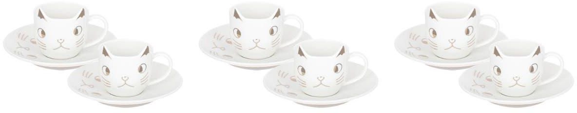 Get Lotus Dream Porcelain Coffee Cup Set, 12 Pieces - White with best offers | Raneen.com