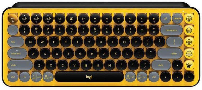 Logitech POP Keys Wireless Bluetooth Mechanical Keyboard Arabic, Blast Yellow