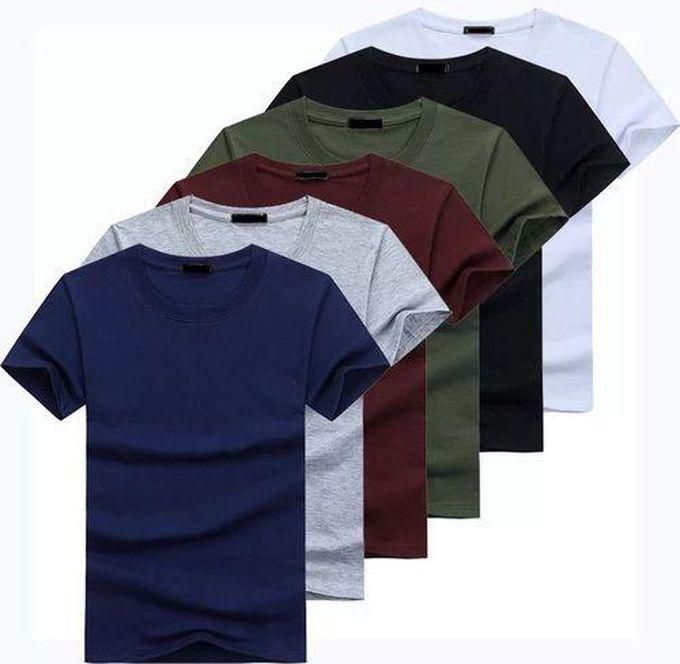 Fashion 6 Pack Round Neck Plain T-shirts