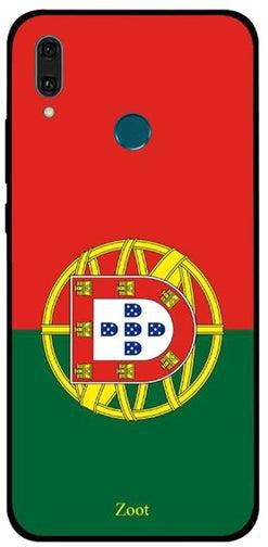 غطاء حماية واقٍ مطبوع عليه رسمة علم البرتغال لموبايل هواوي Y9 إصدار 2019 متعدد الألوان