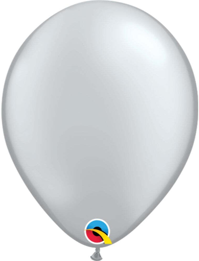 Qualatex Chrome Silver Metallic Latex Balloon- 11-Inch Size