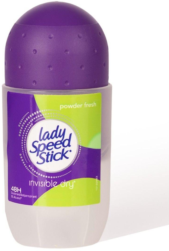 Lady Speed Stick, Deodorant, Roll-On, Invisible Dry, Powder Fresh - 50 Ml