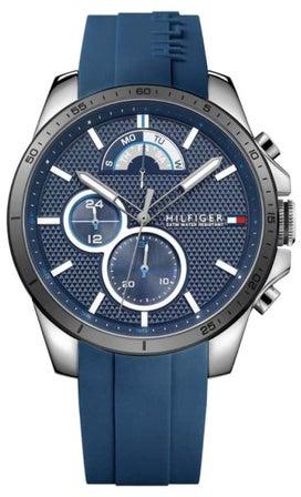 Men's Cool Sport Round Shape Silicone Strap Analog Wrist Watch 46 mm - Blue - 1791350