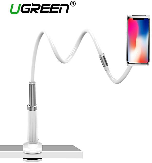 Ugreen UGREEN Gooseneck Cell Phone Clip Long Arm Holder Clamp Mount for iPhone X, iPhone 8, 7 Plus, iPhone 6S, 6 Plus, Small Tablet for Bed, Kitchen and Office White By HonTai