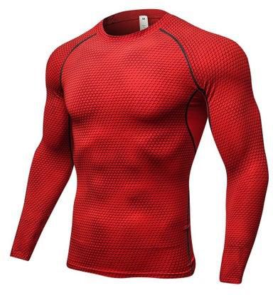 Men Quick Dry Breathable Long Sleeve Shirt Red