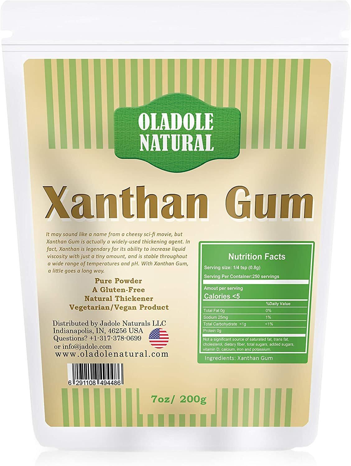 Oladole Natural Premium Quality Xanthan Gum, Food Grade Thickener, Non Gmo, Gluten Free, 7OZ/200g