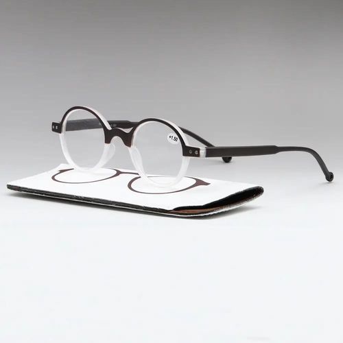 Men's Retro Vintage Oval Spring Reading Glasses Free Pouch +1.00 to +3.50