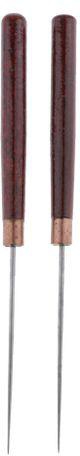 Generic 2pcs Wooden Handle Sewing Awl Stitching Awl DIY Leather Craft