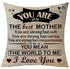 Dear Mother You're The Best Mother You Mean The World to Me I Love You Blessing Gift Cotton Linen Square Throw Waist Pillow Case Decorative Cushion Cover Pillowcase Sofa 18"x 18"