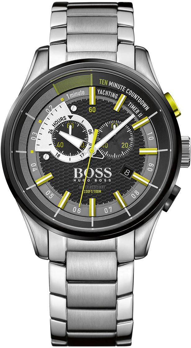 Hugo Boss Yachting Timer II Men's Black Dial Stainless Steel Band Watch - 1513336