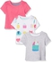Happy Home T-Shirts - 3 Pack, Multi, Up to One Month (Manufacturer Size:56)