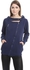 U athleisure Zip Pockets Front Snap Closure Side Zip-up Hooded Sports Jacket for Women - Navy