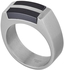 Guy Laroche Stainless Steel Ring for Men, Black and Silver, Sz 64, 4TX001AV-64