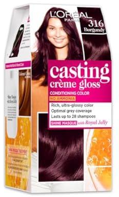 L'Oreal Paris Casting Creme Gloss Hair Color, Burgundy 316, 87.5g+72ml
