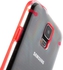 حافظة المطاط والبولي كربونات شفافة مع واقي شاشة لهواتف سامسونج جالكسي اس 5 G900 - احمر