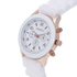 Geneva Women's White Dial Silicone Band Watch