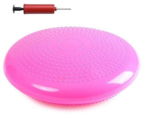 PVC Yoga Balance Cushion Board Exercise Fitness Aerobic Ball Balance Board Mat Hot Pink_ with one years guarantee of satisfaction and quality