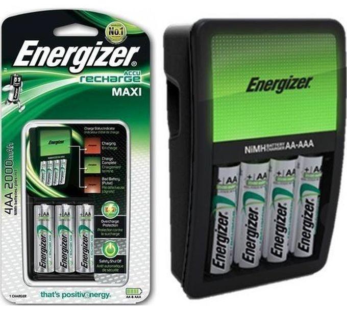 Energizer Accu Recharge Battery Charger With 4 AA Batteries