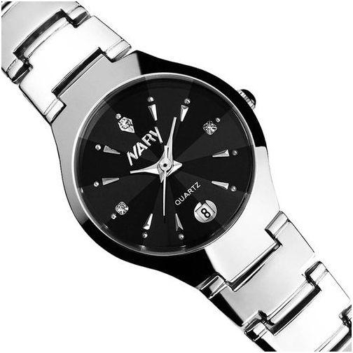 HONHX Luxury Women Single Calendar Quartz Stainless Steel Date Wrist Watches BK