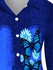 Plus Size 3D Denim Butterfly Flower Printed Long Sleeves Shirt - 6xl