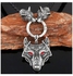 A luxurious necklace of wide natural leather and high-quality stainless steel, eye with red zircon_size 80cm