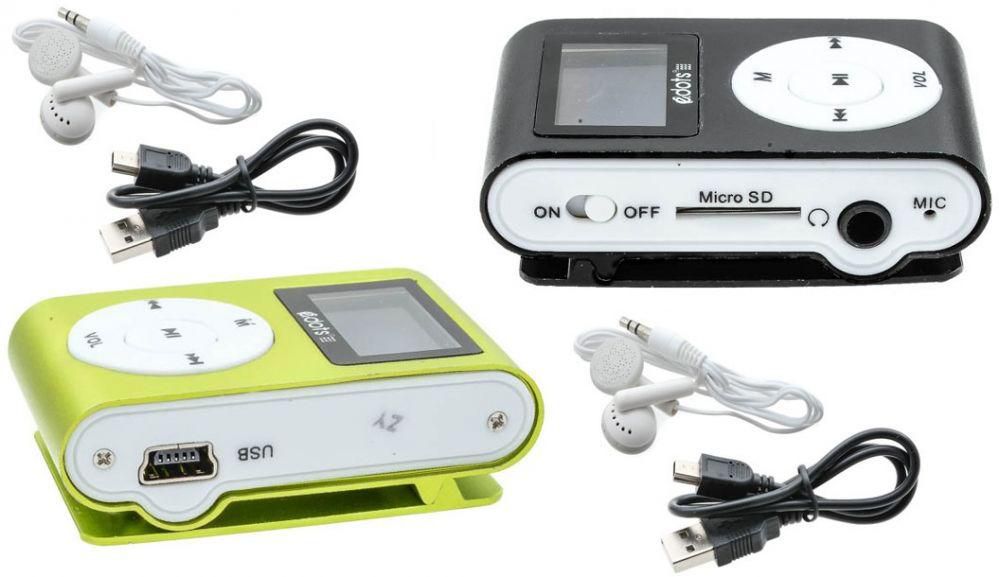 Edots MP3 Player (Black + Lime Green)