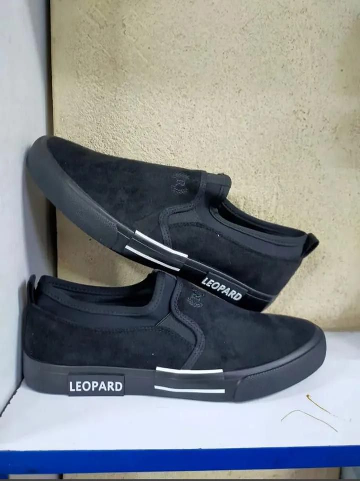 Leopard Men's Rubber Shoes Black