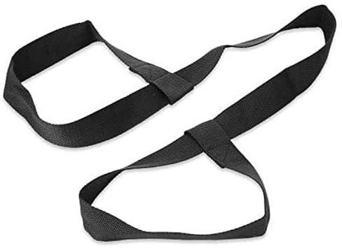 Yoga Mat Strap Sling Adjustable Durable Cotton Yoga Mat Carrier Doubles As Yoga Strap For Stretching black