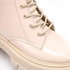 Ice Club Shiny Leather Round Toecap Ankle Boots - Beige