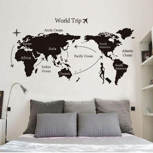 Angy Saber Black World Map Wall Decal Stickerhome Decor Vinyl Art From Jumia In Egypt Yaoota - Ikea World Map Wall Sticker