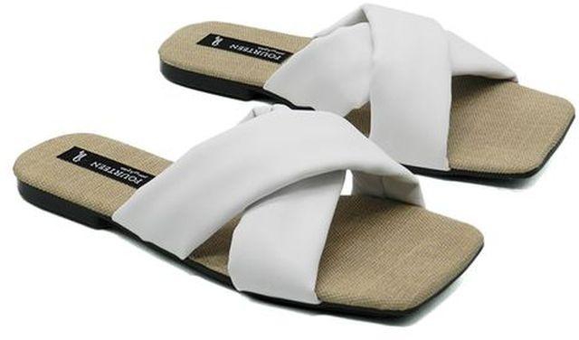 Fourteen Women's Slipper Flat Shoes - White