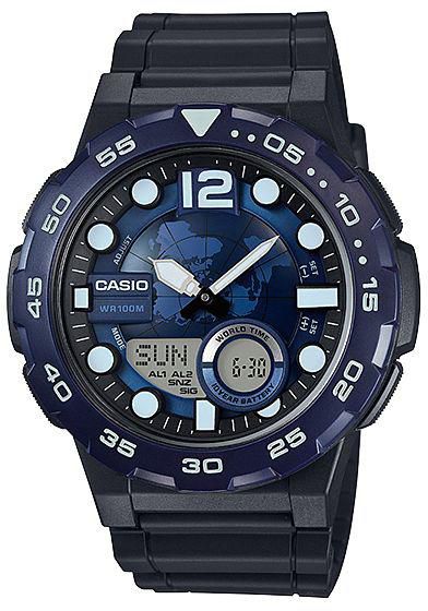 Casio Men Black Dial Resin Band Watch aeq-100bw-2a