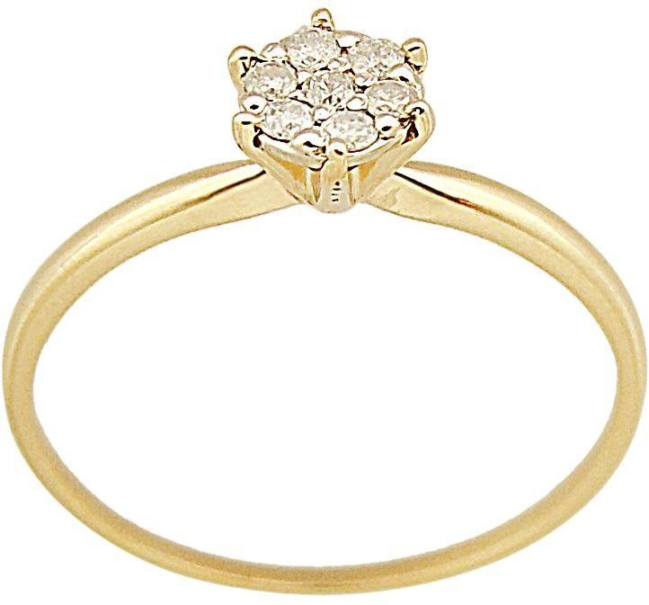 VP Jewels 18K Solid Gold 0.07ct Genuine Diamonds Solitaire Ring - Size 6.5 Us