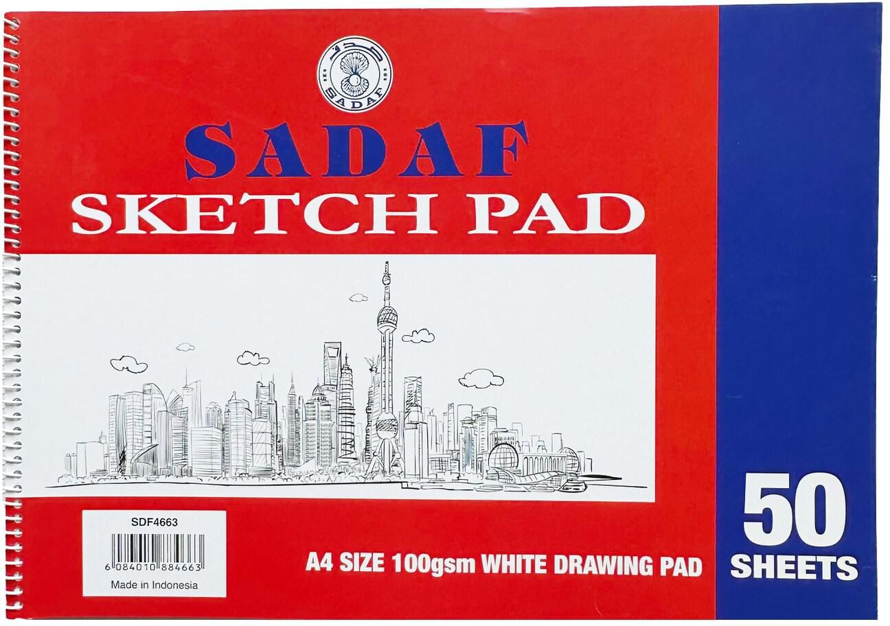 A4 SIZE SKETCH PAD WHITEDRAWING PAD SPIRAL 100GSM 50 SHEETS