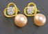 VP Jewels 18K Solid Gold 0.14ct Genuine Diamond and 7mm Pink Pearl Solitaire Heart Earrings