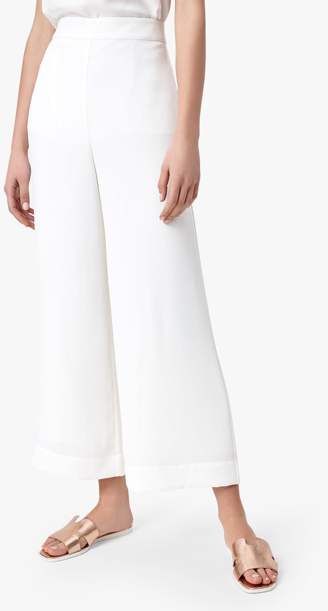 Off-White Solid Culottes