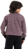 Andora Slip On Striped White, Purple & Black Sweatshirt