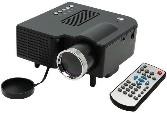 Aleesh Black Color Uc28 Pro Hdmi Portable Mini Led Projector Home Cinema Office And School Theater Av Vga Usb Sd