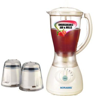 Sonashi 3 in 1 Blender with Unbreakable Jar and Mills