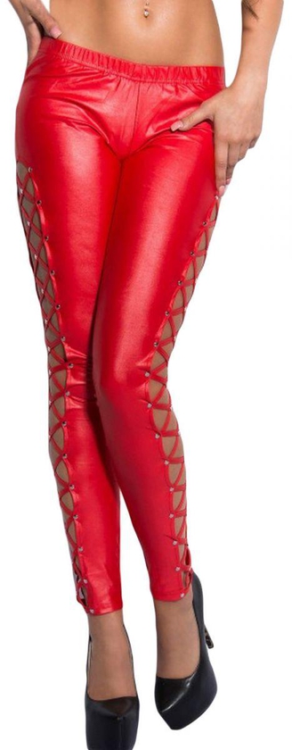 Red Slim Fit Leggings Pant For Women