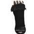 Fingerless Fur Warm Wrist Wool Gloves Luxury Fur Hand Warmer-Black