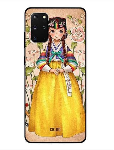 Skin Case Cover -for Samsung Galaxy S20 Plus Mountain Princess تصميم مزين بطبعة فتاة بزي قَبَلي تقليدي