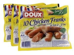 Doux Chicken Franks Garlic 3 x 400 g
