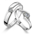 925 Sterling Silver Shining Diamond Wedding Gift Love Couple Ring Set cr1