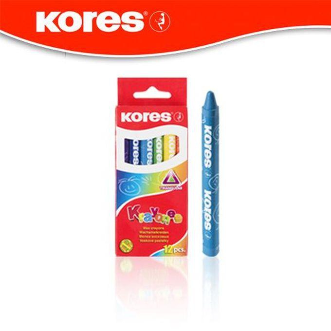 Kores Krayones Wax Crayons, Triangular,12 Assorted Colours