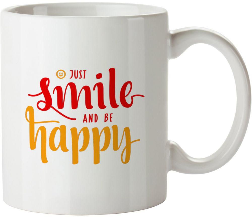 Cashmeera Printd Mug - Just Smile and Be Happy -Ceramic Coffee Cup