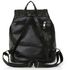 Tisa Nyota 3Pcs Women Backpack PU Leather Backpack Travel Shoulder Handbag-Black
